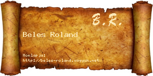Beles Roland névjegykártya